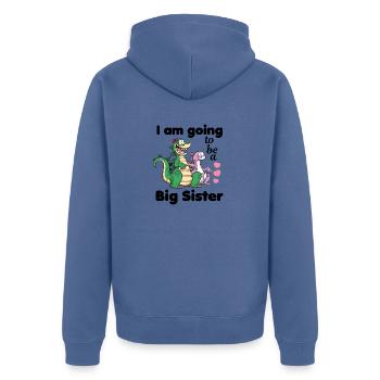 Ich werde eine große Schwester sein Cartoon - Unisex Premium Bio Zip Hoodie - Taubenblau - Hinten - Nico (187cm)