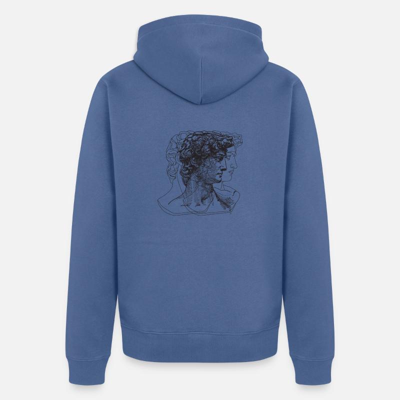 David - Veste à capuche bio Premium Unisexe - bleu pigeon