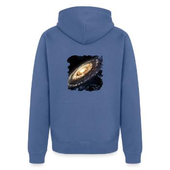Of stars and galaxies - Unisex Premium Organic Zip Hoodie - stone blue - Back - Nico (187cm)