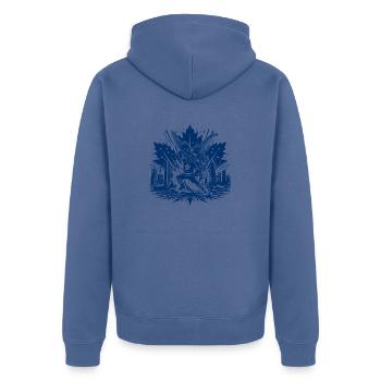 Hockey Canada Hockey sur glace États-Unis club de hockey rondelle bâton - Veste à capuche bio Premium Unisexe - bleu pigeon - Dos - Nico (187cm)