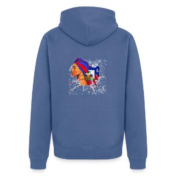 Haïti Drapeau Haïtien Femme Princesse I Cadeau - Veste à capuche bio Premium Unisexe - bleu pigeon - Dos - Nico (187cm)