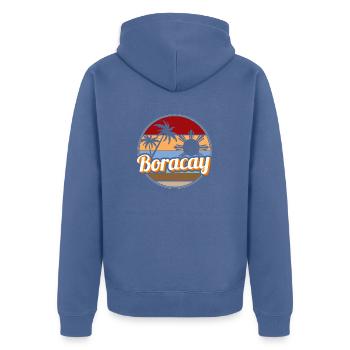 Philippinen Filipino Flagge Stolz I Geschenk - Unisex Premium Bio Zip Hoodie - Taubenblau - Hinten - Nico (187cm)