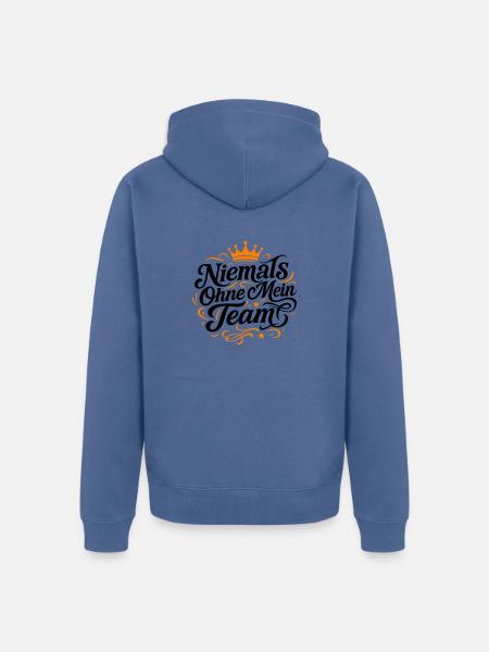 Mein Team Spruch - Unisex Premium Bio Zip Hoodie - Taubenblau