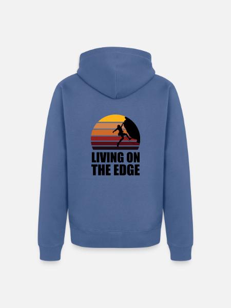 Berge Kletterer Natur Abenteuer - Unisex Premium Bio Zip Hoodie - Taubenblau