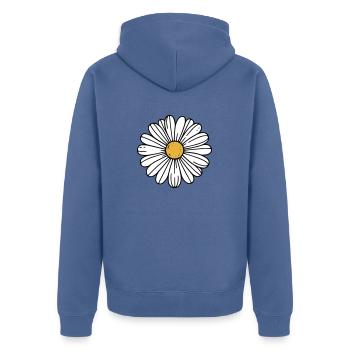 Daisy - Unisex Premium Organic Zip Hoodie - stone blue - Back - Nico (187cm)