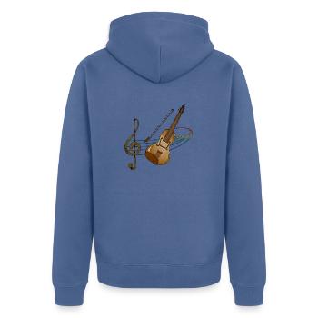 Violin - Unisex Premium Organic Zip Hoodie - stone blue - Back - Nico (187cm)