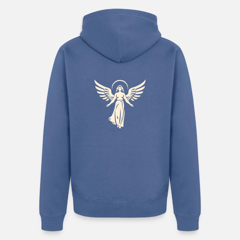 Ange Messager Divin - Veste à capuche bio Premium Unisexe - bleu pigeon