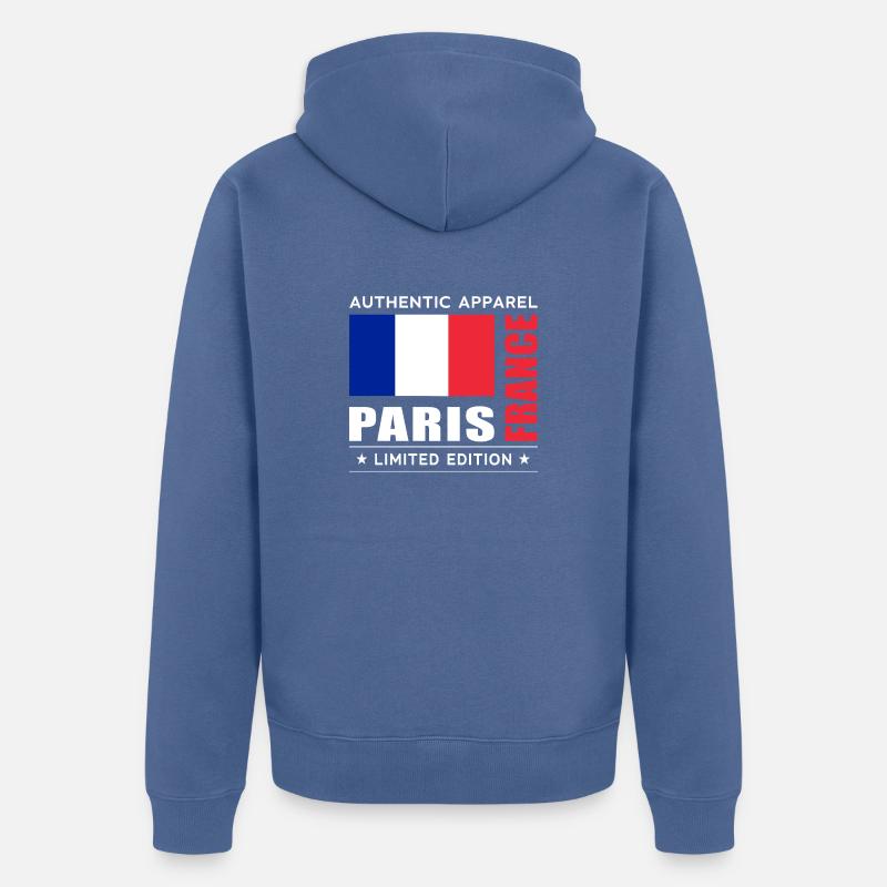 Paris - Veste à capuche bio Premium Unisexe - bleu pigeon