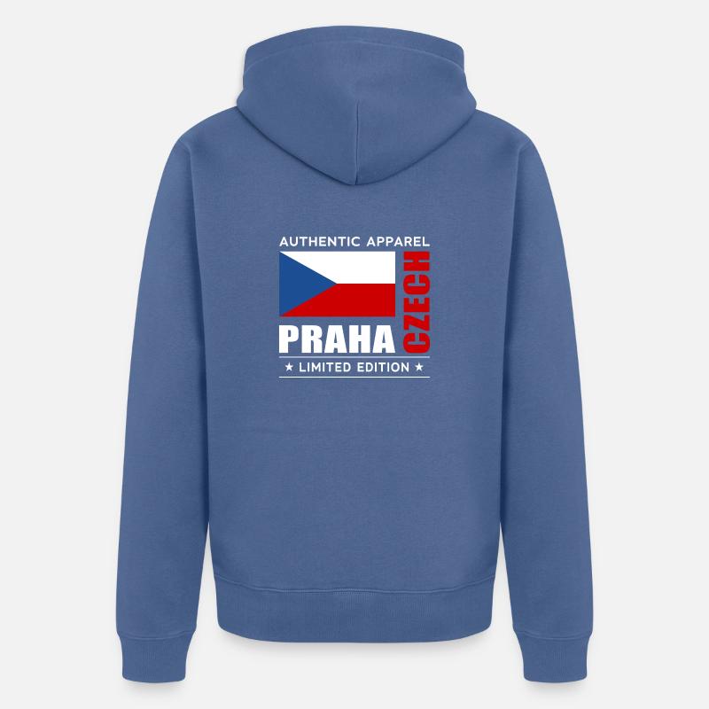 Praha - Veste à capuche bio Premium Unisexe - bleu pigeon