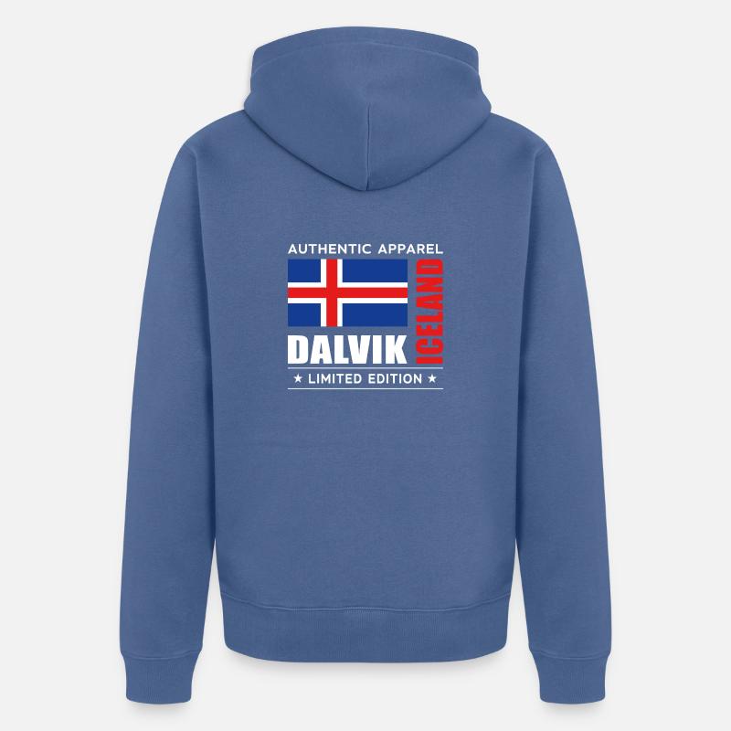 Dalvik - Veste à capuche bio Premium Unisexe - bleu pigeon