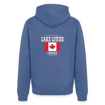 Lac Louise - Veste à capuche bio Premium Unisexe - bleu pigeon - Dos - Nico (187cm)