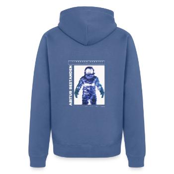 Abi bestanden Astronaut Abitur Abiturienten lustig - Unisex Premium Bio Zip Hoodie - Taubenblau - Hinten - Nico (187cm)