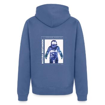 Matura bestanden Astronaut lustige Sprüche - Unisex Premium Bio Zip Hoodie - Taubenblau - Hinten - Nico (187cm)
