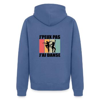 J'peux pas j'ai danse - Je Peux Pas J'ai Danse - Veste à capuche bio Premium Unisexe - bleu pigeon - Dos - Nico (187cm)