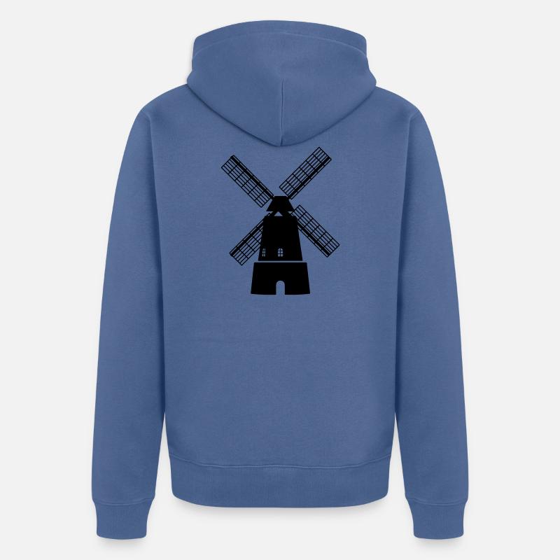 moulin à vent - Veste à capuche bio Premium Unisexe - bleu pigeon