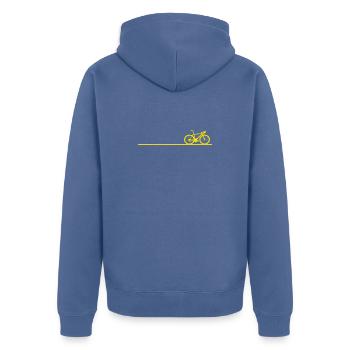 Cadeau du cyclisme - Veste à capuche bio Premium Unisexe - bleu pigeon - Dos - Nico (187cm)