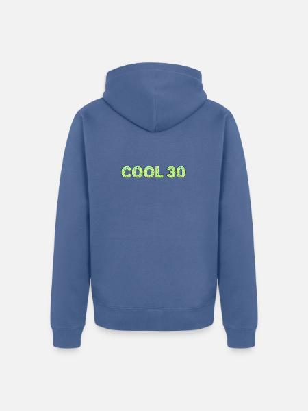Cool 30 Blumenmuster - Unisex Premium Bio Zip Hoodie - Taubenblau