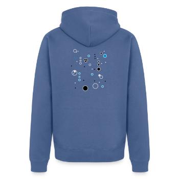 bulles - Veste à capuche bio Premium Unisexe - bleu pigeon - Dos - Nico (187cm)