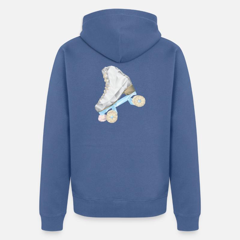 patin a roulette roller - Veste à capuche bio Premium Unisexe - bleu pigeon