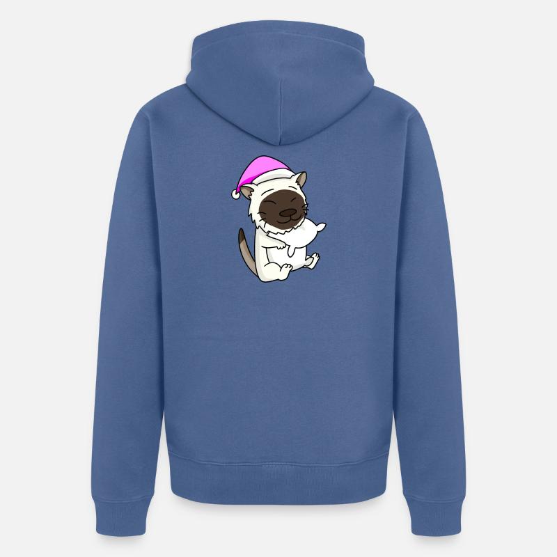 Chat race de chat Birmanie - Veste à capuche bio Premium Unisexe - bleu pigeon