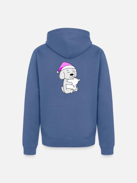 Hund Hunderasse Malteser - Unisex Premium Bio Zip Hoodie - Taubenblau