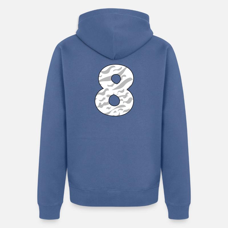 8 - Veste à capuche bio Premium Unisexe - bleu pigeon