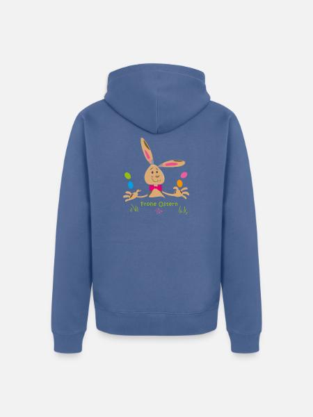frohe Ostern - Unisex Premium Bio Zip Hoodie - Taubenblau
