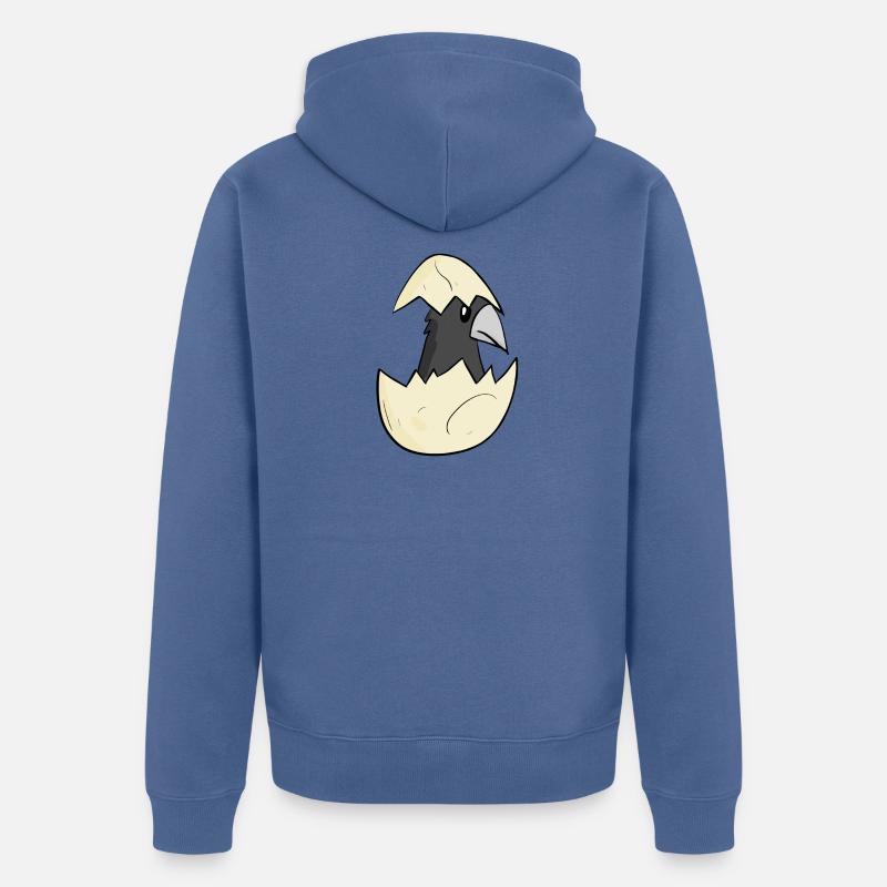 Bébé corbeau - Veste à capuche bio Premium Unisexe - bleu pigeon