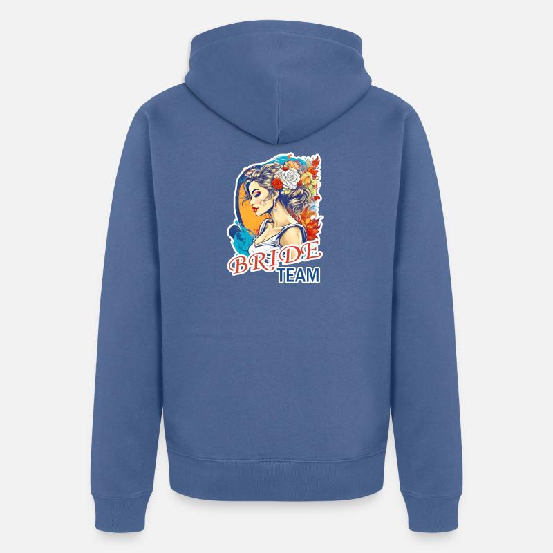 L’équipe de la mariée - Veste à capuche bio Premium Unisexe - bleu pigeon