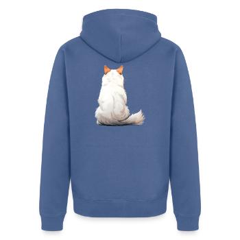 Fourgon turc - Veste à capuche bio Premium Unisexe - bleu pigeon - Dos - Nico (187cm)