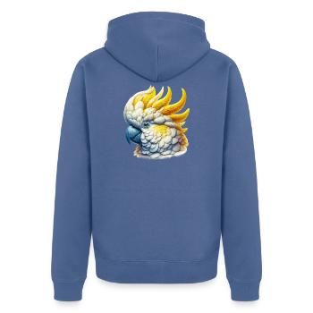 Kakadu-Papagei - Unisex Premium Bio Zip Hoodie - Taubenblau - Hinten - Nico (187cm)