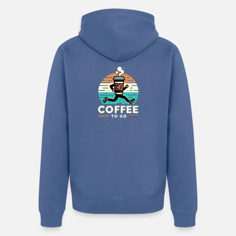Café à emporter - Veste à capuche bio Premium Unisexe - bleu pigeon