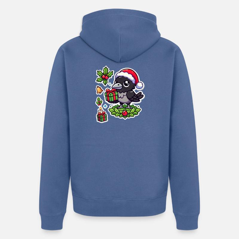 Festif de corbeaux - Veste à capuche bio Premium Unisexe - bleu pigeon