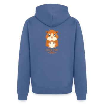 Love You Dad - Guinea Pig - Unisex Premium Organic Zip Hoodie - stone blue - Back - Nico (187cm)