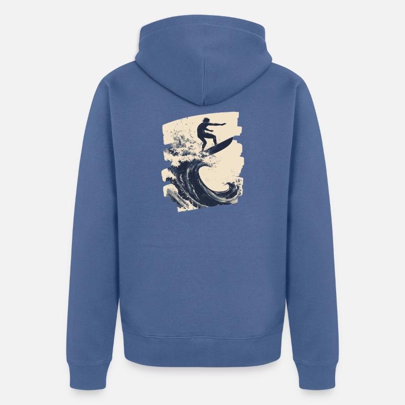 Surfeur Surf Planche de surf Surf - Veste à capuche bio Premium Unisexe - bleu pigeon