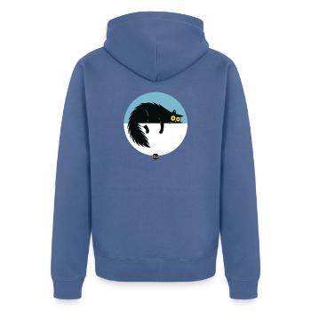 Lazy Surveillance Modus - Unisex Premium Bio Zip Hoodie - Taubenblau - Hinten - Nico (187cm)