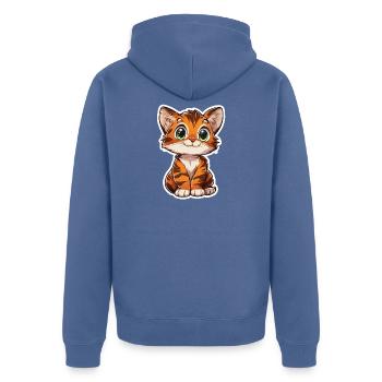Süsser Tiger – Lustige Geschenkidee für Kinder - Unisex Premium Bio Zip Hoodie - Taubenblau - Hinten - Nico (187cm)