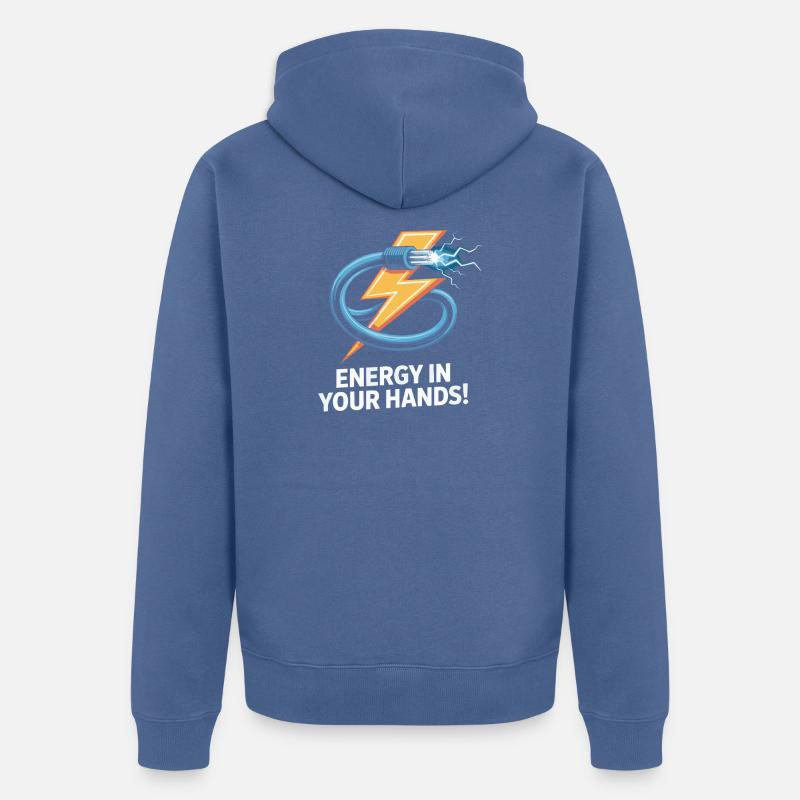 Conception de l'éclairage électrique - Veste à capuche bio Premium Unisexe - bleu pigeon