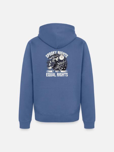 Nuits effrayantes et même sorcière - Veste à capuche bio Premium Unisexe - bleu pigeon