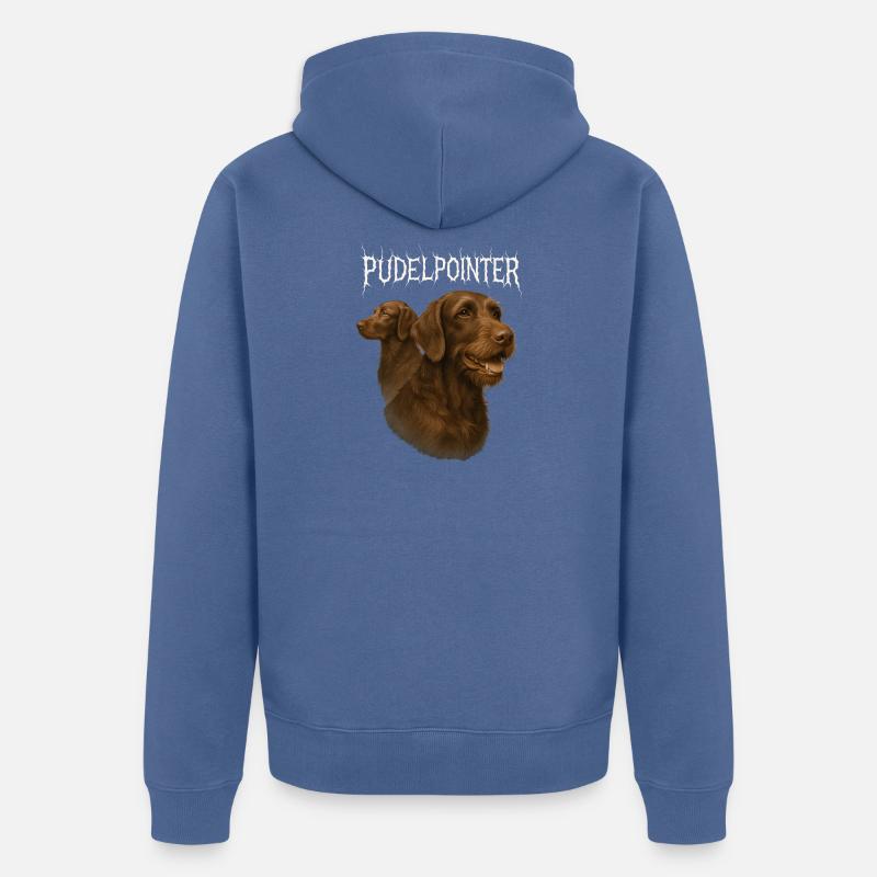 Caniche Pointer - Veste à capuche bio Premium Unisexe - bleu pigeon