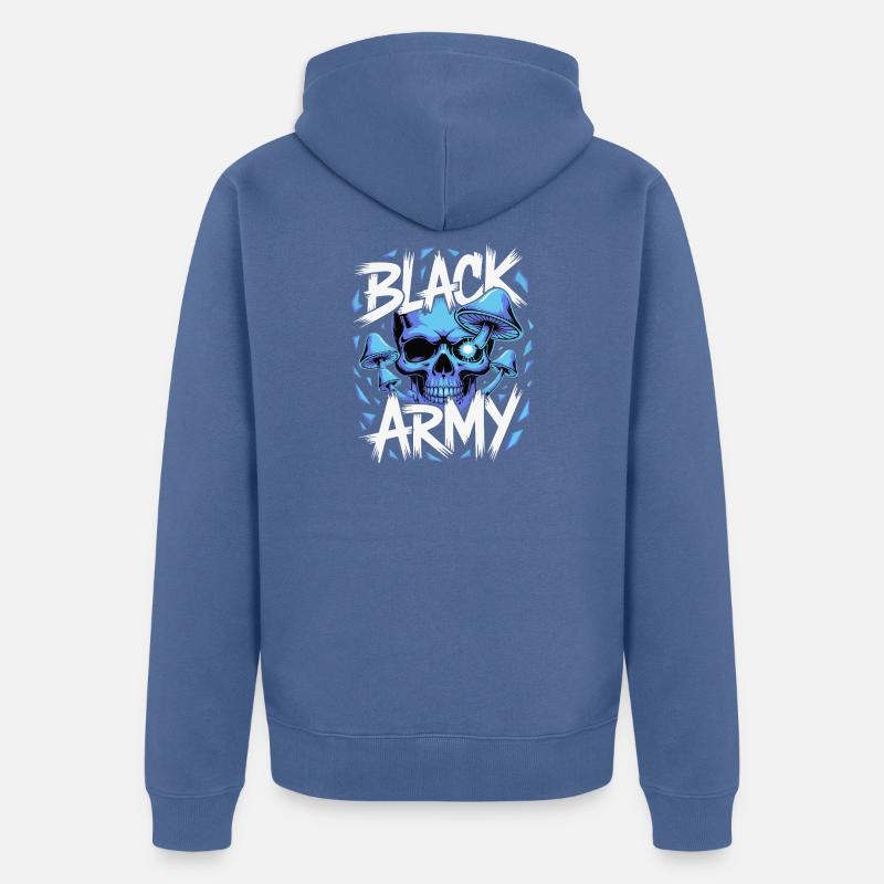 Champignons de l’armée du crâne bleu - Veste à capuche bio Premium Unisexe - bleu pigeon
