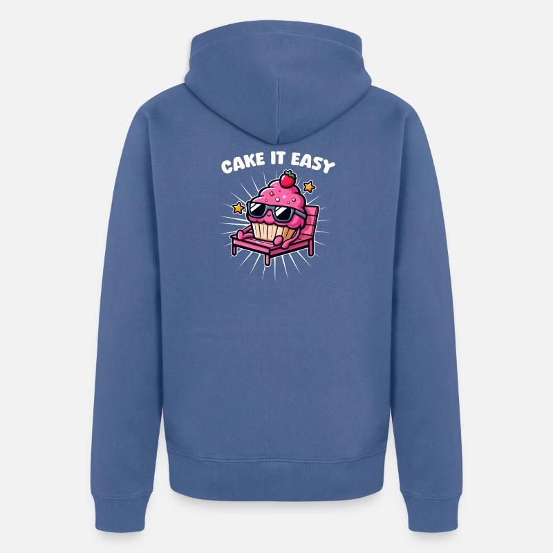 Cupcake Chill Cake Es ist einfach - Unisex Premium Bio Zip Hoodie - Taubenblau