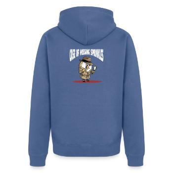 Lustige Donut Detektiv - Unisex Premium Bio Zip Hoodie - Taubenblau - Hinten - Nico (187cm)
