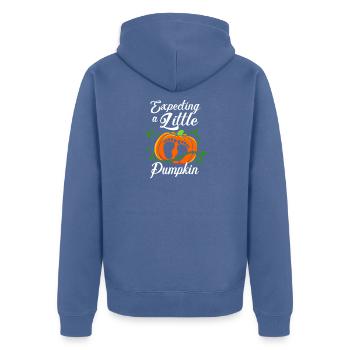Sexe Révélation Halloween Papa en devenir - Veste à capuche bio Premium Unisexe - bleu pigeon - Dos - Nico (187cm)