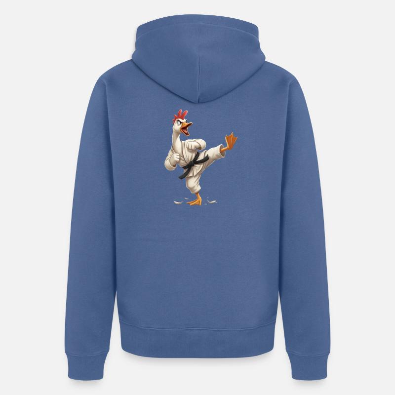 Héros de karaté de combat - Veste à capuche bio Premium Unisexe - bleu pigeon