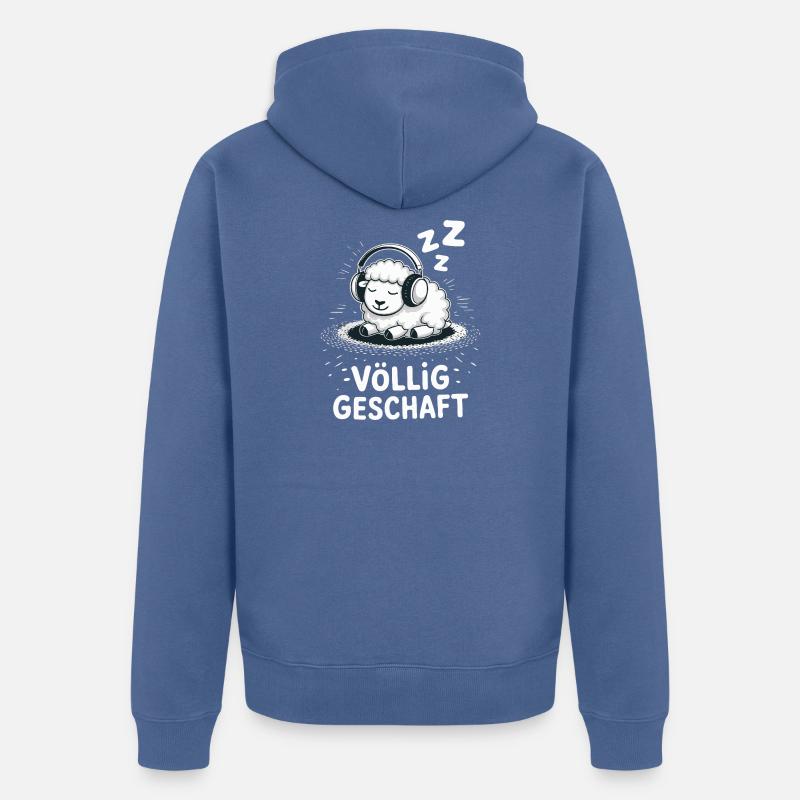 Conception de mouton entièrement réalisée - Veste à capuche bio Premium Unisexe - bleu pigeon