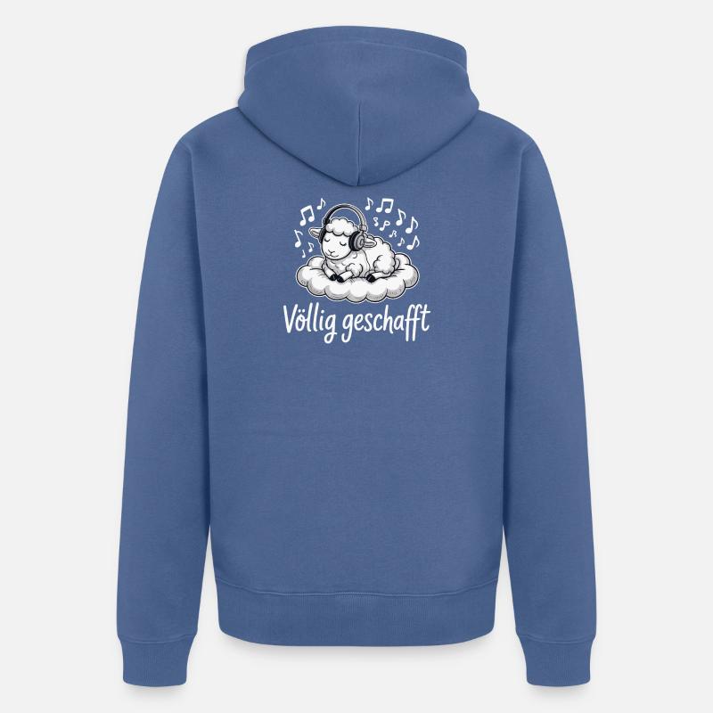 Conception de mouton entièrement réalisée - Veste à capuche bio Premium Unisexe - bleu pigeon