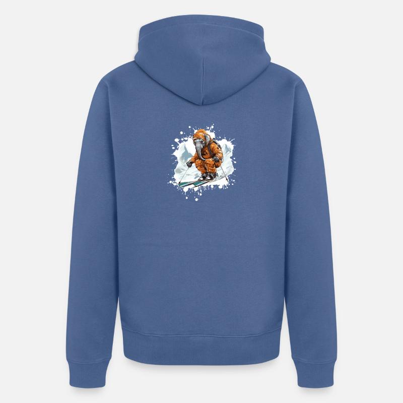 Ski d’éléphant Ski - Veste à capuche bio Premium Unisexe - bleu pigeon