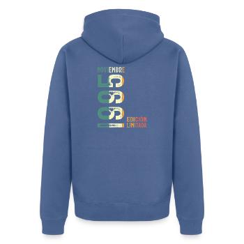 November 1995 Vintage Retro Birthday - Unisex Premium Organic Zip Hoodie - stone blue - Back - Nico (187cm)
