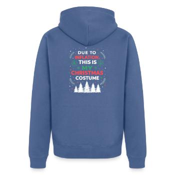 Christmas Costume Inflation Humor - Unisex Premium Organic Zip Hoodie - stone blue - Back - Nico (187cm)